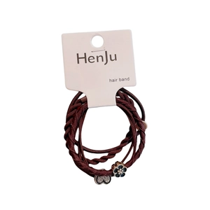 Lot d'élastiques à cheveux bordeaux haute élasticité avec pendentifs cœur et fleur