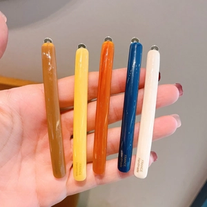 French Elegant Acetate Hair Clip For Women Minimalist Long Barrette Tortoiseshell Marbling Hair Pin Side Clip Accessory