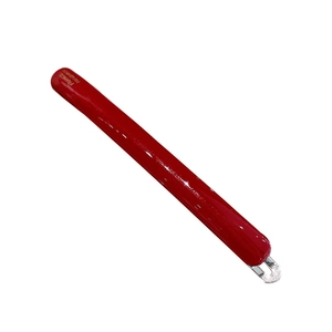 Elegant French handmade red long hair clip with glossy finish and minimalist design