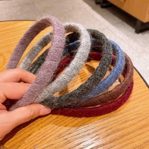 Winter chunky knit headbands in six colors with fuzzy mohair finish and handmade label