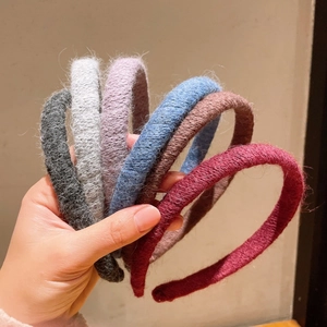 Autumn Winter Knitted Wool Headband For Women Plush Soft Hair Band Minimalist Handmade Face Wash Hair Accessories Hairband