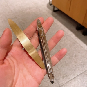 Pince à cheveux minimaliste en métal brossé doré et argenté pour une coiffure élégante