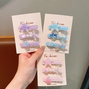 3-pack ocean theme octopus and starfish jelly hair clips for kids in pastel colors