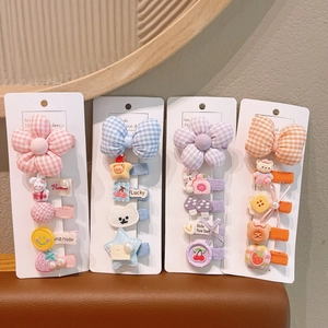 Set di Forcine per Capelli in Tessuto Fatto a Mano con Fiocco e Fiori per Bambine Perla Artificiale Resina Animali Frutta