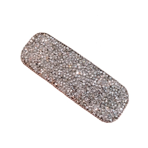 Funkelnde rechteckige Strass Haarspange mit Roségold Basis und vollem Kristallbesatz
