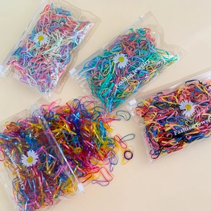Colorful high elasticity hair bands set in transparent bags for kids and women