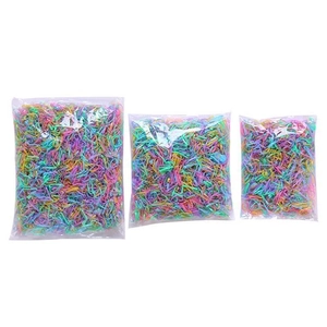 Colorful elastic rubber hair bands set in transparent bags for kids and girls