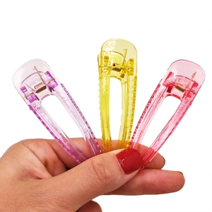 Lot de 3 barrettes à cheveux transparentes aux couleurs acidulées : mauve, jaune et rose