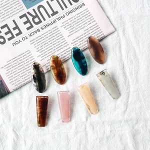 Set of minimalist Korean retro resin hair clips in multiple colors and patterns