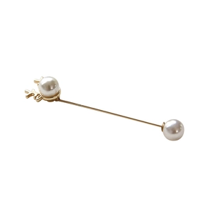 Elegant gold pearl brooch with deer antler design for women's cardigans and collars