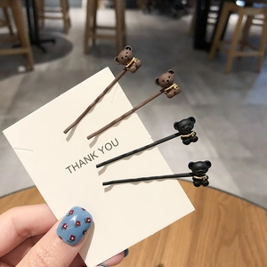 Mignonnes Barrettes à Cheveux Petit Ours 3D Épingles à Cheveux en Alliage Minimalistes pour Femmes Filles Accessoires de Coiffure Style Coréen