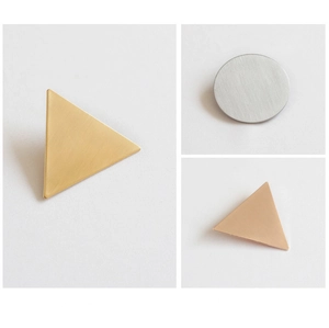 Minimalist geometric brushed metal hair clips in gold, silver and rose gold finishes