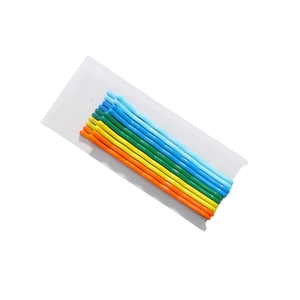 Rainbow gradient candy colored bobby pins set on display card for hair styling