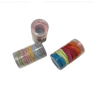 Three-can set of colorful elastic hair ties in transparent storage jars for girls