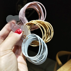 Colorful high-elasticity braided hair ties set in pink, yellow, and blue colors