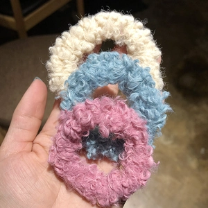 Solid Color Lamb Wool Fabric Scrunchies Soft Plush Hair Ties Fuzzy Elastic Hair Bands For Women Girls Autumn Winter Accessories