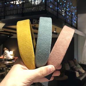 Women's Korean Style Solid Color Matte Faux Suede Wide Headband Simple Non-Slip Hair Hoop Daily Headwear Accessories