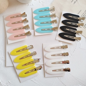 Seamless Non-Trace Hair Clips Multicolor Candy Color Duckbill Pins Plastic Metal Hair Accessory For Makeup Styling Women Girls