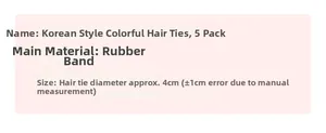 Size specifications for 5-piece braided hair tie set with 4cm diameter dimensions