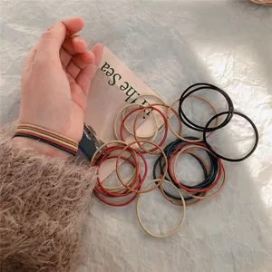 Lot de chouchous colorés élastiques avec intérieur en caoutchouc et tissu tressé