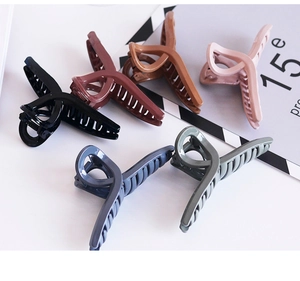 Set of minimalist matte hair claws in six Morandi colors with strong metal springs