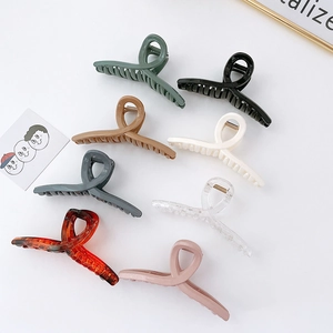 Minimalist Women Glossy Plastic Cross Hair Claw Clip Large Hairpin For Thick Hair Daily Outing Elegant Hair Accessories
