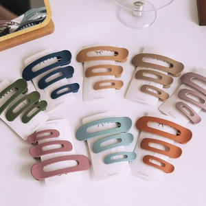 Women Matte Hair Clips Korean Style Oval Hollow Hairpins For Thin Thick Hair Fashion Accessories Headwear Gift
