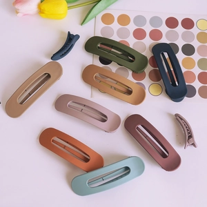 Matte finish large hair clips in Morandi colors set for women in a minimalist style