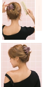 Detailed back and side view of a large matte purple hair claw clip for elegant styling