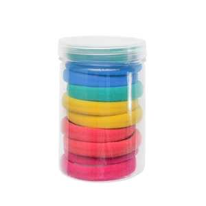 Colorful high elasticity hair tie set in a transparent storage jar for hair accessories