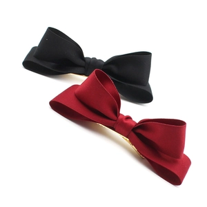 French Satin Bowknot Hair Clip Elegant Oversized Hair Bow Scrunchie Simple Sweet Hairpins Hair Accessories For Women Party