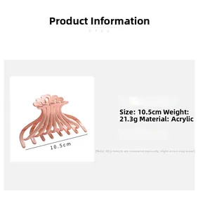 Detail view of pink acrylic jellyfish hair claw clip with dimensions and weight info