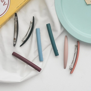 Lot de barrettes à cheveux mates aux couleurs acidulées pour femmes en noir et rose