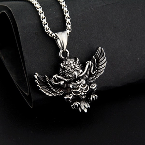 Retro vintage angel and devil wing pendant necklace made of durable titanium steel