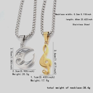 Tableau des tailles détaillé pour les colliers pendentifs note de musique et lune