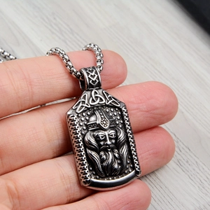 Collana hip hop con ciondolo quadrato DC e diamanti incastonati stile vintage per uomo