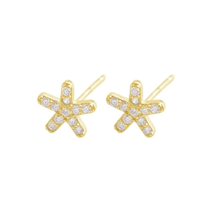 Élégantes boucles d'oreilles étoile en argent 925 doré serties de zircons étincelants