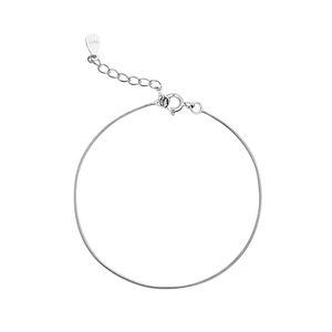 Minimalist S925 sterling silver snake bone chain bracelet with adjustable lobster clasp