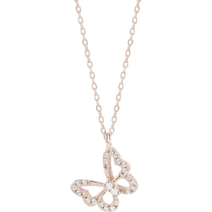 Elegante s925 Silber Schmetterling Kette mit funkelndem Zirkonia in Roségold Ausführung
