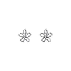 Elegant 925 sterling silver sunflower stud earrings with zircon and beaded floral petals