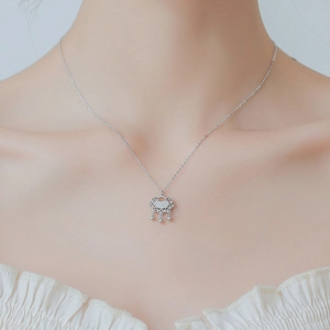 Vintage Ruyi Schloss Anhänger Halskette Kupfer Rosegold Vergoldet Hohl Zirkonia Langlebigkeit Schloss Halsketten Für Damen Ethno Schmuck Geschenk