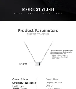 Detail view of S925 sterling silver cube pendant with brushed metal texture and chain