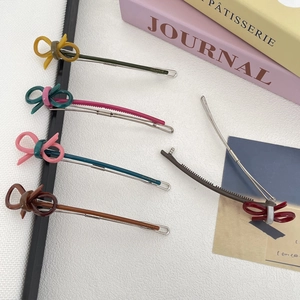 Vintage Bow Knot Long Hair Clips Elegant Resin Acetate Metal Alloy Hairpins Fashion Hair Accessories For Women Daily Party
