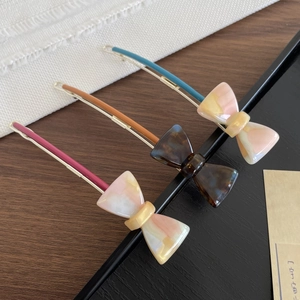 Elegant Acetate Bow Hair Clips Marble Texture Alloy Bobby Pins Fashion Frog Clips Hair Accessories For Women Girls Jewelry
