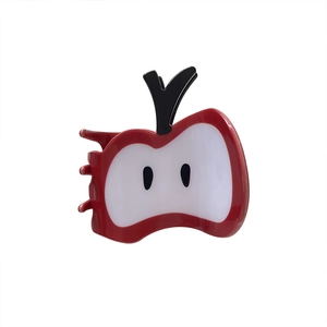 Pince à cheveux pomme rouge en acétate pour des coiffures sucrées et élégantes