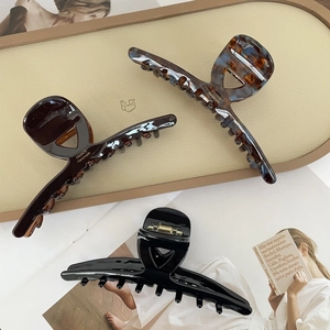 Pince Crabe en Acétate Style Français Élégante Pince à Cheveux Écaille de Tortue Accessoire de Coiffure Fait Main pour Femmes