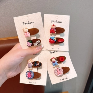 Barrettes Cheveux Dessin Animé Floqué pour Enfants Ours Lapin Fraise Pinces Bec de Canard pour Filles Style Coréen