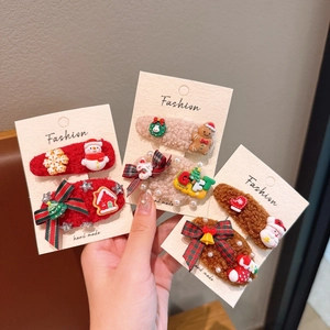 Barrettes à cheveux de Noël mignonnes avec Père Noël et bonhomme de neige pour filles