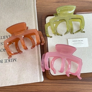 Molletta per Capelli in Acetato Francese Gelatina Traslucida Geometrica Cava Shark Clip Eleganti Accessori Capelli Donna