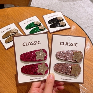 Barrettes à cheveux étoiles pailletées couleurs bonbon pour filles, lot de cinq paires
